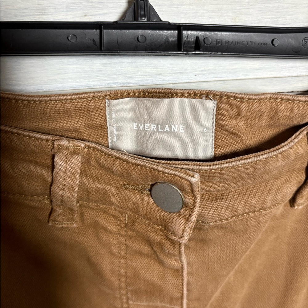 Everlane Cropped Wide Leg Utility Pants Cotton Classic Timeless Brown Ochre - Picture 6 of 8